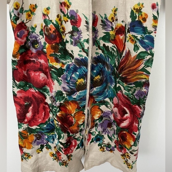 Dolce & Gabbana Resort Floral Print Linen Coat Dress NWT - Picture 4 of 6